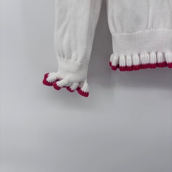 Disney Janie and Jack Minnie Mouse Knit Sweater Girls Size 7 White Red - Picture 7 of 7